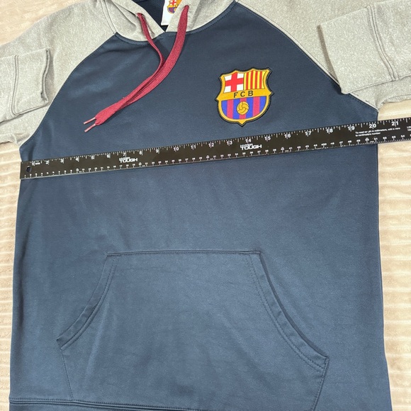 Official Merch FCB FC Barcelona Men’s Grey/Blue Hoodie Sweatshirt Size Small - Picture 6 of 12
